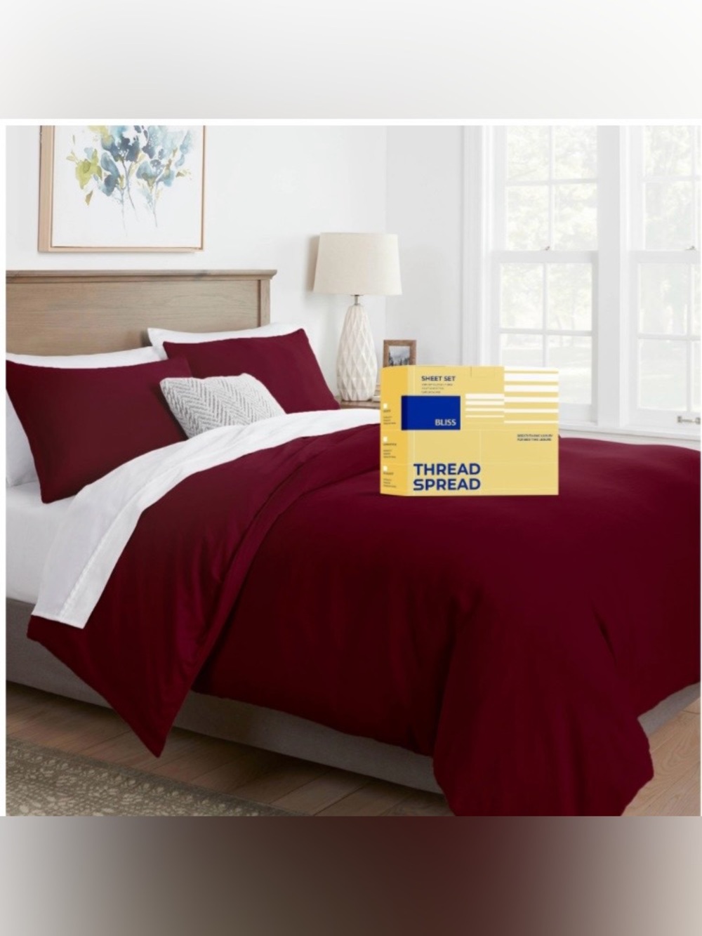 KING Oversized DUVET SET - 100% Extra Long Staple Egyptian Cotton - BURGUNDY